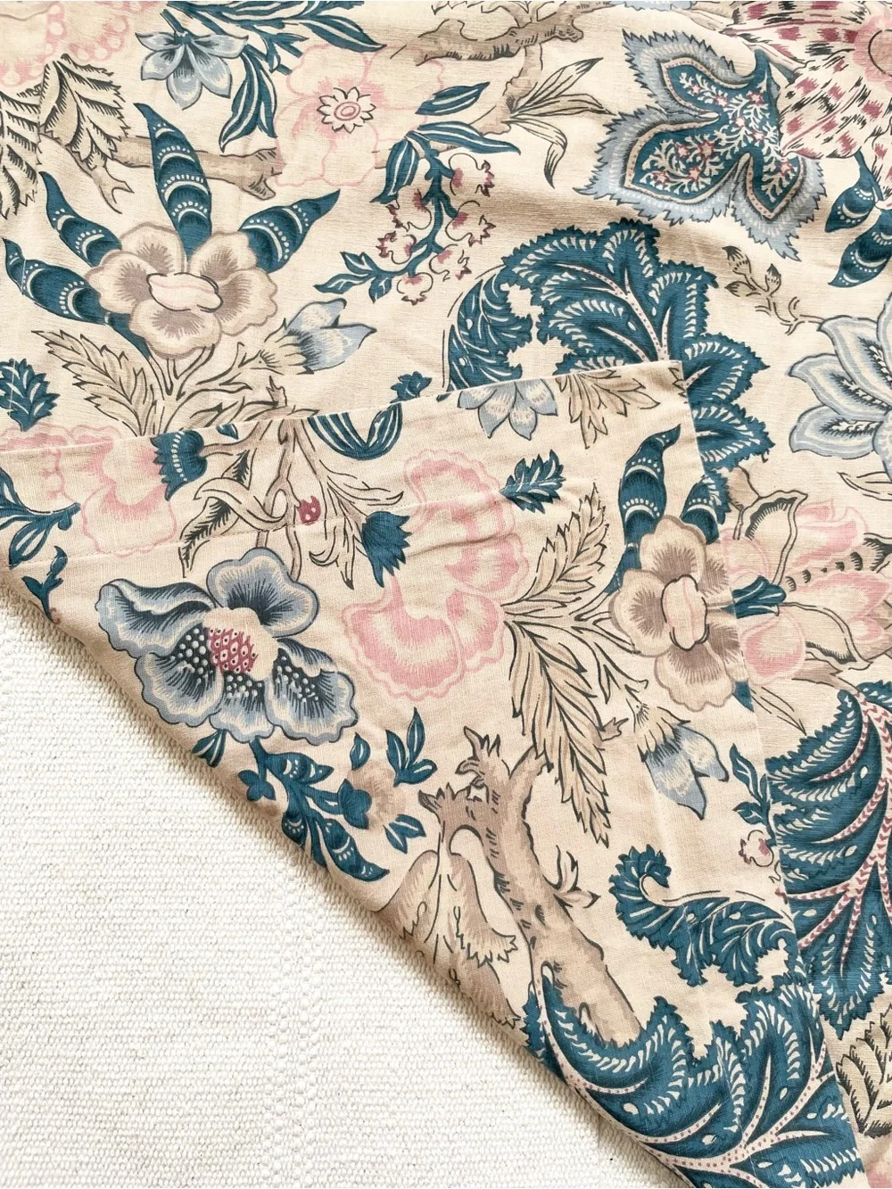 Pottery Barn KARALA Blue Floral Linen Blend STANDARD Sham